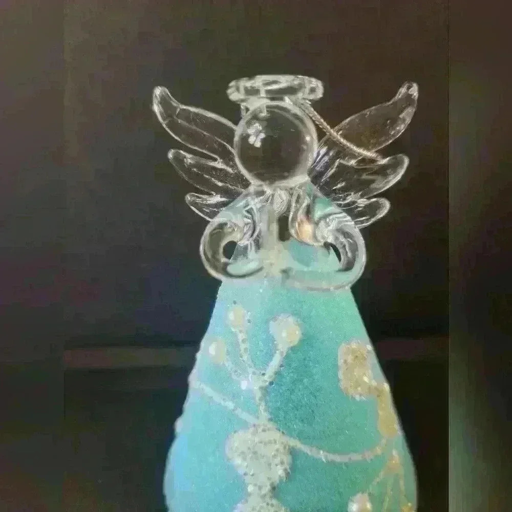 Christmas  🎄 baby blue glass angel ornament